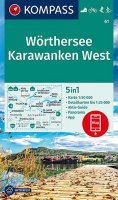 neuveden: Wörthersee, Karawanken West 1:50 000 / turistická mapa KOMPASS 61