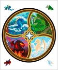 : Dřevěné puzzle - Draci čtyř živlů