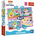 neuveden: Trefl Puzzle Baby Shark - Rodina 4v1 (12,15,20,24 dílků)
