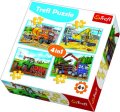 neuveden: Trefl Puzzle Pracovní stroje 4v1 (35,48,54,70 dílků)