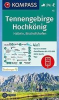 neuveden: Tennengebirge, Hochkönig, Hallein, Bischofshofen 1:50 000 / turistická mapa