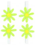 neuveden: Kolíčky 5cm s kytičkou - zelená s glitry 4ks