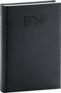 neuveden: Diář 2024: Aprint - černý, denní, 15 × 21 cm