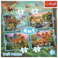 neuveden: Puzzle Jedineční dinosauři 4v1 (12,15,20,24 dílků)