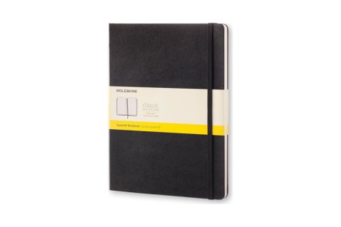 neuveden: Zápisník Moleskine - tvrdé desky, XL, čtverečkovaný - černý