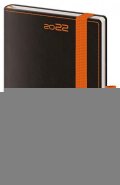 neuveden: Diář 2022 Black - Orange týdenní kapesní s poutkem na propisku
