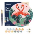 : Malování podle čísel na dřevu - Plameňáci průměr 30cm