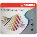neuveden: Pastelky STABILO aquacolor, sada 24 ks v kovovém pouzdru