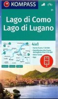 neuveden: Lago di Como, Lago di Lugano 1:50 000 / turistická mapa KOMPASS 91