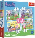 neuveden: Trefl Puzzle Peppa Pig - Vzpomínky na prázdniny 4v1 (12,15,20,24 dílků)