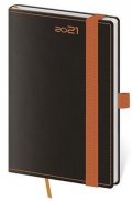 neuveden: Diář 2021: Black Orange, kapesní týdenní, 90x140, s poutkem na propisku