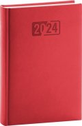 neuveden: Diář 2024: Aprint - červený, denní, 15 × 21 cm
