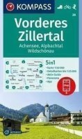 neuveden: Vorderes Zillertal, Achensee 1:50 000 / turistická mapa KOMPASS 28