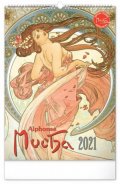 neuveden: Kalendář 2021 nástěnný: Alfons Mucha, 33 × 46 cm