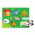 neuveden: DJECO Dřevěné vkládací puzzle Farm Story
