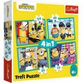 neuveden: Trefl Puzzle Mimoni 4v1 (35,48,54,70 dílků)