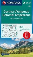 neuveden: Cortina d´Ampezzo, Dolomiti Ampezzane, Monte Antelao 1:25 000 / turistická 