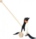 neuveden: Dřevěná tahací hračka: Tučňák na tyči/černobílý