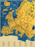 neuveden: Stírací mapa Evropy – zlatá Deluxe XL
