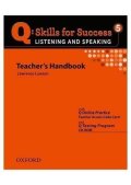 Lawson Lawrence: Q Skills for Success 5 Listening & Speaking Teacher´s Handbook with Q Testi