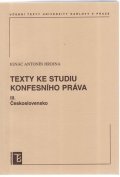 Hrdina Ignác Antonín: Texty ke studiu konfesního práva III. Československo