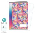 : Školní sešit A4, 40 listů, typ 444 Rainbow Ella