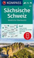 neuveden: Sächsische Schweiz, Westliche Oberlausitz 1:50 000 / turistická mapa KOMPAS